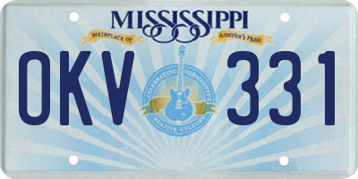 MS license plate OKV331
