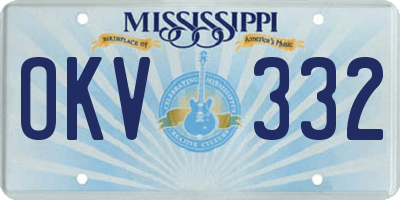 MS license plate OKV332
