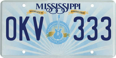 MS license plate OKV333