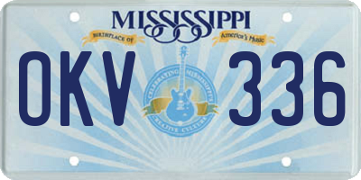 MS license plate OKV336