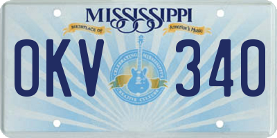 MS license plate OKV340
