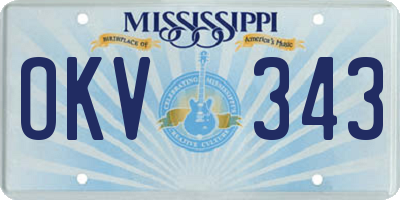 MS license plate OKV343