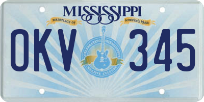 MS license plate OKV345