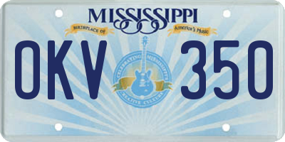 MS license plate OKV350