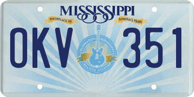 MS license plate OKV351