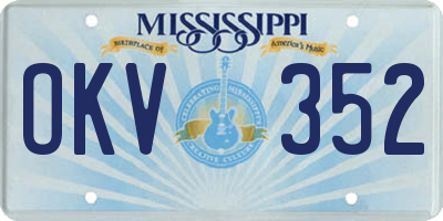 MS license plate OKV352