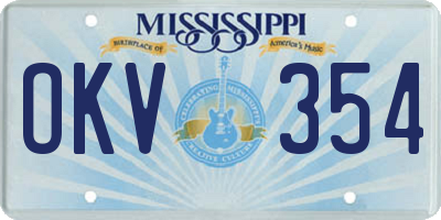 MS license plate OKV354