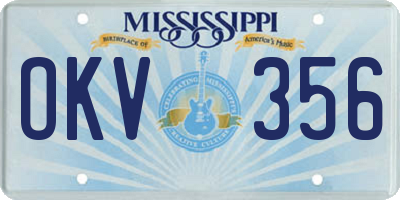 MS license plate OKV356
