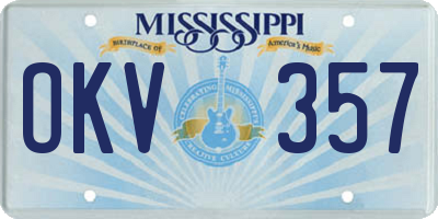 MS license plate OKV357