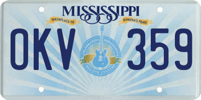 MS license plate OKV359