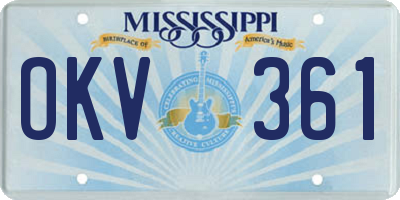 MS license plate OKV361