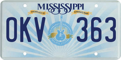 MS license plate OKV363