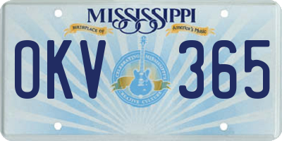 MS license plate OKV365