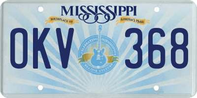 MS license plate OKV368
