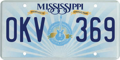 MS license plate OKV369