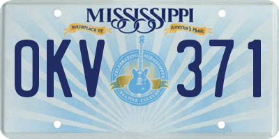 MS license plate OKV371