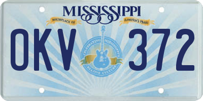 MS license plate OKV372