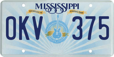 MS license plate OKV375