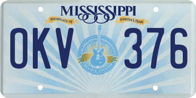 MS license plate OKV376