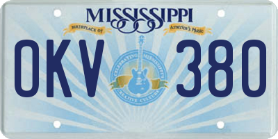MS license plate OKV380