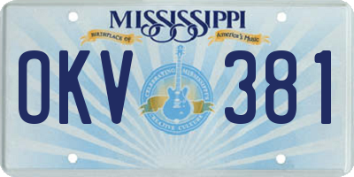 MS license plate OKV381