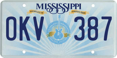 MS license plate OKV387