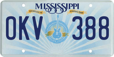 MS license plate OKV388