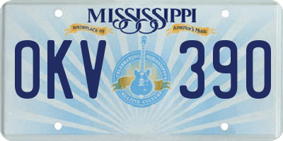 MS license plate OKV390