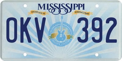 MS license plate OKV392