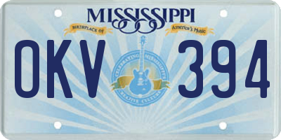 MS license plate OKV394