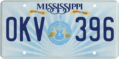 MS license plate OKV396