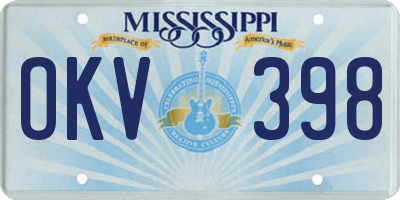 MS license plate OKV398
