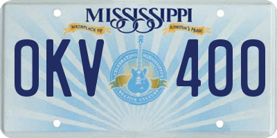 MS license plate OKV400