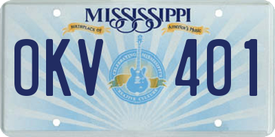 MS license plate OKV401