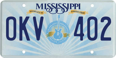 MS license plate OKV402