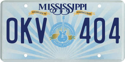 MS license plate OKV404