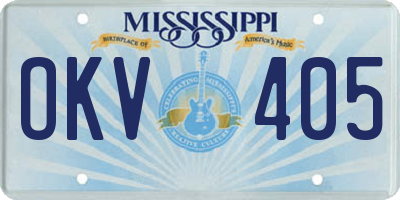 MS license plate OKV405