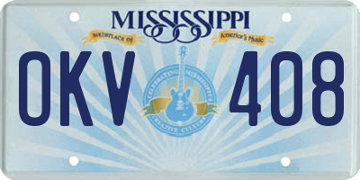 MS license plate OKV408