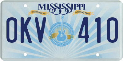 MS license plate OKV410
