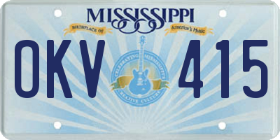 MS license plate OKV415