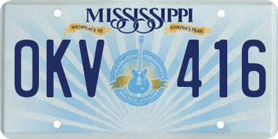 MS license plate OKV416