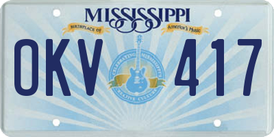 MS license plate OKV417