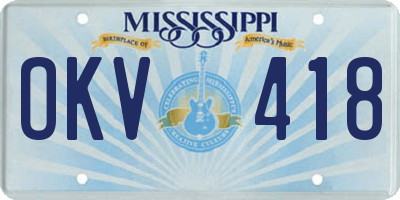 MS license plate OKV418