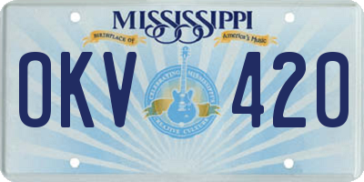 MS license plate OKV420