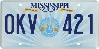 MS license plate OKV421