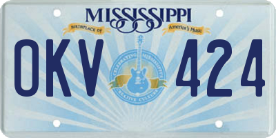 MS license plate OKV424