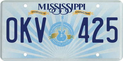 MS license plate OKV425