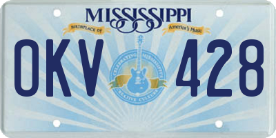 MS license plate OKV428