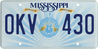 MS license plate OKV430