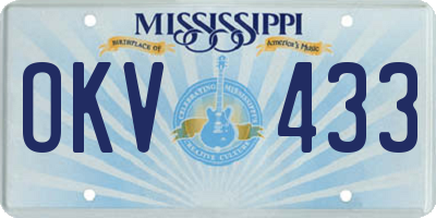 MS license plate OKV433
